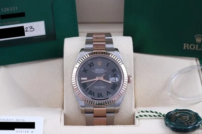 Rolex Datejust 41 Wimbledon Gris Romano Acanalado Ostra Oro Rosa y Acero 126331 Foto 1 de 4