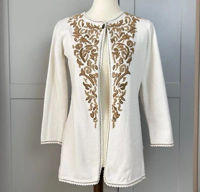 Cárdigan de Colección Coldwatercreek Para Mujer XS/SM Mezcla de Lana Marrón Tostado Grandmacore Y2K Foto 1 de 4