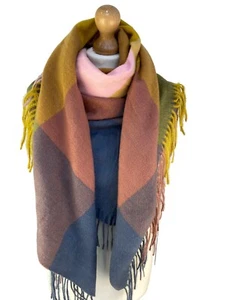 Winter Warm Square Check Tartan Scarf Soft Classic Shawl Wrap Cover Up Cape - Picture 1 of 12