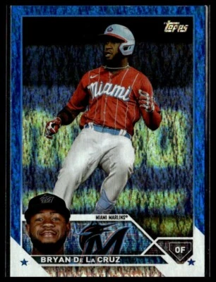 2023 Topps 599 Bryan De La Cruz Miami Marlins Blue Foil 499/999 - Image 1 of 2