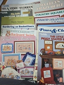 Lot of 12 Vintage Cross Stitch Books Patterns Dogs Dimensions Leisure Arts - Picture 1 of 13
