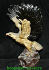11" Old Wucai Porcelaine FengShui Eagle Hawk Déployer ses ailes Statue