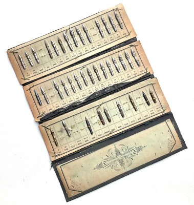 Antik Verkäufer´S Dip Stift Schreibfedern Sampler Display, Wundervoll ! (CM1333 - Bild 1 von 4