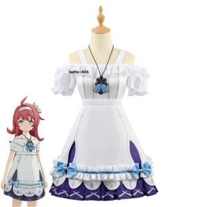 Genshin Impact Clervie Cosplay Costume Women Girl White Dress Anime Halloween - Picture 1 of 12