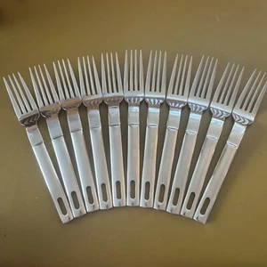 11 Dinner Forks LOOP by Towle Stainless Steel flatware MCM Glossy China - Picture 1 of 5