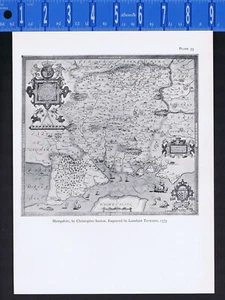Hampshire, England, by Saxton (in 1575), Leonard Terwoort - Map Print - Picture 1 of 1