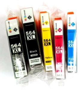 LOT 5 INK CARTRIDGE REPLACE HP 564XL PHOTOSMART 6510 6520 7510 7520 5520 5510 - Picture 1 of 3