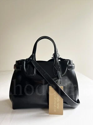 $1990 BNWT BURBERRY Small Soft Leather Banner Women Crossbody/Tote/Bag IN Black - Image 1 of 4