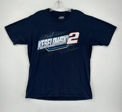 Brad Keselowski Nascar #2 T Shirt Team Penske Size Large Blue Car Racing - Image 1 of 4