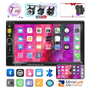 Bluetooth Car Stereo Radio Double 2Din 7" USB FM AUX MP5 IOS/Android Mirror Link - Picture 1 of 17
