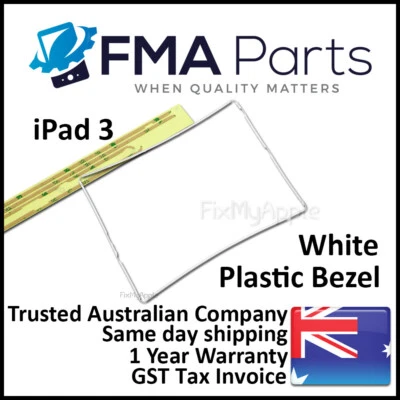 iPad 3 Blanco Bisel Plástico Marco Medio Pantalla Táctil Digitalizador Repuesto Foto 1 de 4