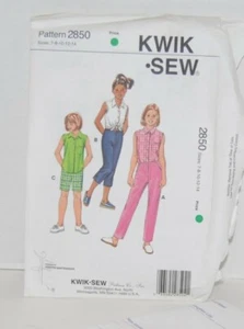 Kwik Sew 2850 Girls Pants and Shorts and Shirts - New/Uncut - Bild 1 von 2