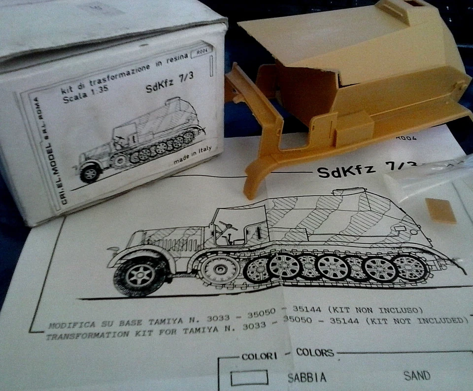 CRI.EL.MODEL SRL KIT TRASFORMAZIONE 1:35 RESINA SDKFZ  7/3 ART R004 - Immagine 1 di 1