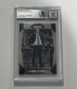 MIKE BUDENHOLZER Signed 2017-18 Panini PRIZM Card BAS Autograph Grade 10 Bucks - Picture 1 of 2