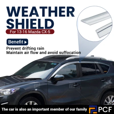 Visera de ventana para sol protector de lluvia cubierta de ventilación para Mazda CX5 CX-5 2017-2023 cromo Foto 1 de 4