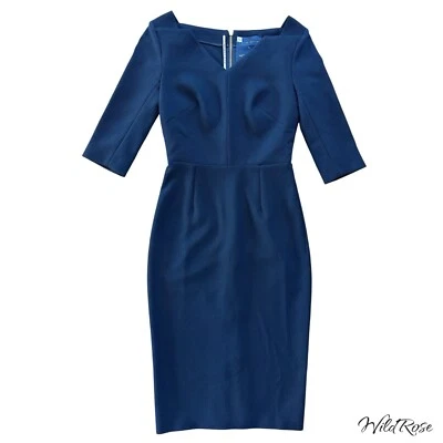 VESTIDO LÁPIZ ROLAND MOURET NEGRO CUELLO CON MUESCAS MANGA 3/4 TALLA 4 Foto 1 de 4