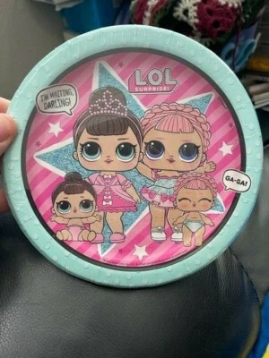 UNIQUE LOL SURPRISE SMALL PAPER PLATES (8) Birthday Party Cake Dessert Girly 6 3/4in