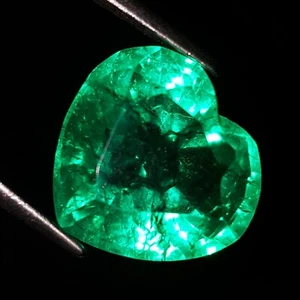 8.62 Ct Natural Colombian Emerald Certified Loose Gemstone Heart Cut Emerald gem - Picture 1 of 9