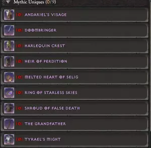 Diablo 4 D4 Season 8 ALL MYTHIC UNIQUES RUNEPACK 6/6/6 - Bild 1 von 10