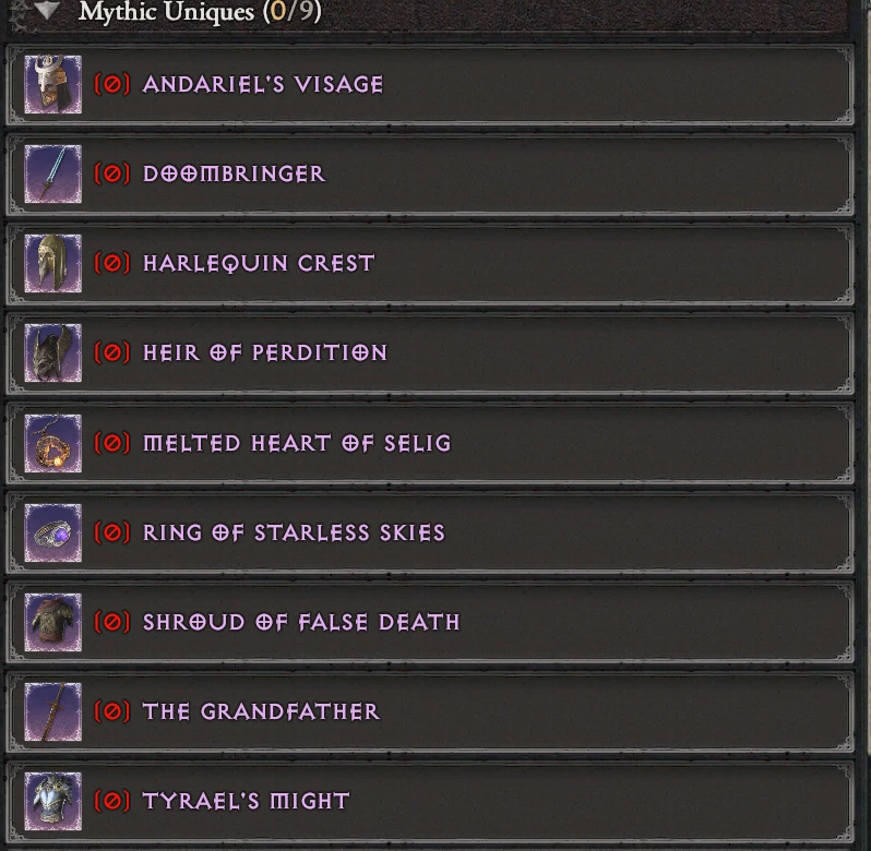 Diablo 4 D4 Season 10 ALL MYTHIC UNIQUES  RUNEPACK 6/6/6 - Bild 1 von 1