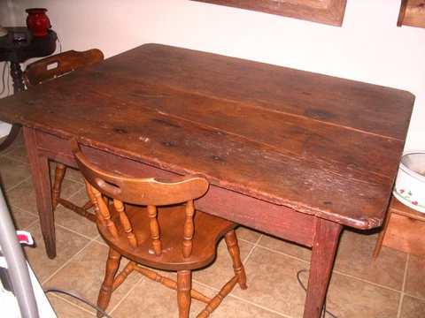 Primitive Antique 2   BOARD SCRUB TOP  FARM  TABLE, Georgia Pine  42"x54"x28" Cover