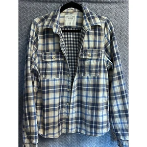 Abercrombie & Fitch Muscle Plaid Flannel Size M Retro Chore Outdoor Y2K Heavy - Picture 1 of 7