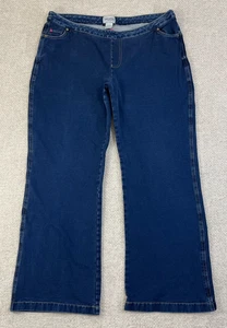 Pajama Jeans Women's Size Large Stretch Pull On Drawstring Blue Dark Wash - Picture 1 of 10