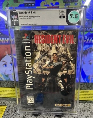 1996 PS1 Resident Evil Ridged Long Box WATA 7.5 CIB Matching Components 8.0 Box! - Image 1 of 4
