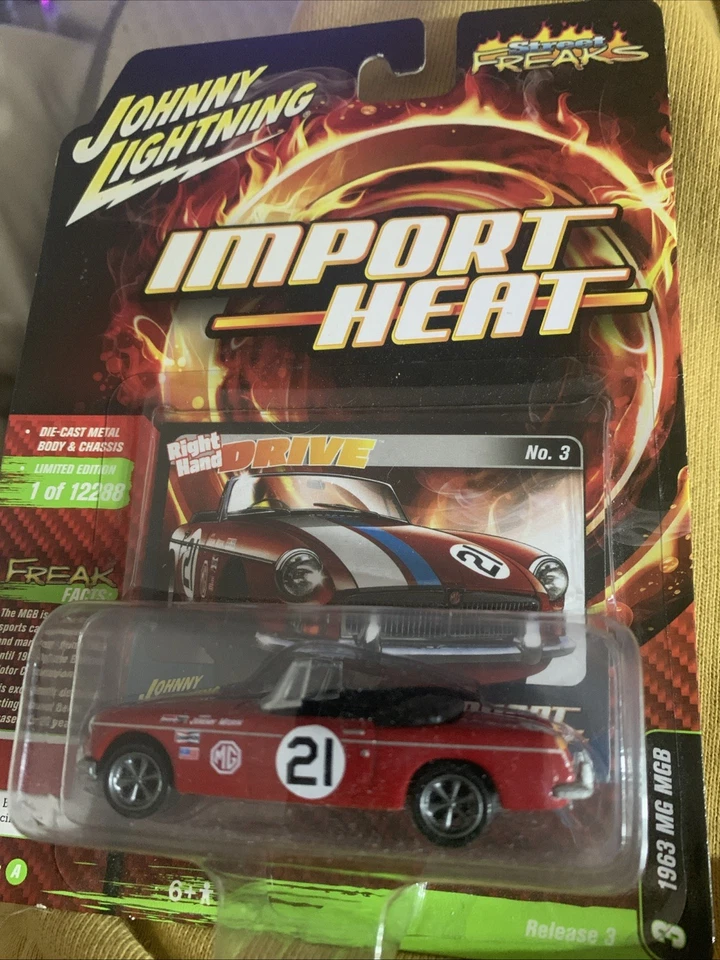 Johnny Lightning Street Freaks Import Heat 1963 MG MGB Bright Racing Red K88! Foto 1 de 1