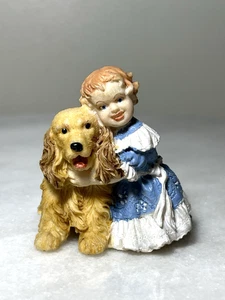 Puppenhaus Miniatur Mädchen mit Hund 1:12 Resin Kinderfigur - Bild 1 von 11
