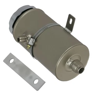 Performance Power Steering Reservoir Universal Silver Aluminum Tank Container - Picture 1 of 12