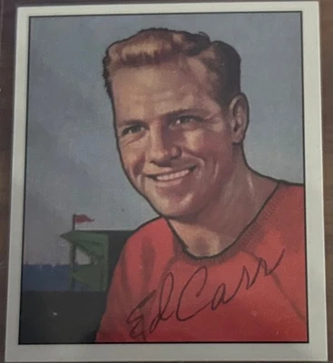 1950 Bowman Reprint ED CARR Rookie #106 🔥 49ers 🏈 RaRe Autograph  🏈 1/1 d2011 - Image 1 of 3