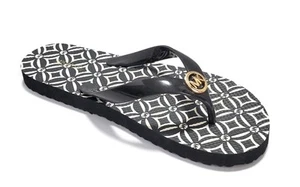 Michael Kors Women's Black and White Flip Flops, Size 8, NIB - Picture 1 of 4