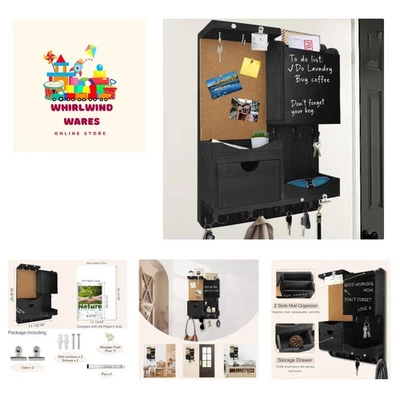 Key Holder Wall Mount， Mail Organizer Key Holder for Wall with Shelf, Drawer,... - Image 1 of 4