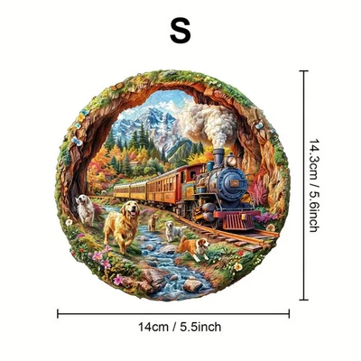 Racing the Train - Intricate Wooden 2D Jigsaw  - A5 - Image 1 of 2