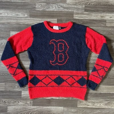 Boston Red Sox Sherpa Fleece Sweater Men’s XL Red Blue MLB Genuine Merchandise - Image 1 of 4