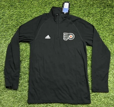 Chaqueta Pullover Adidas 1/4 Cremallera Philadelphia Flyers NHL Para Hombre S Negra NUEVA CON ETIQUETAS Foto 1 de 4