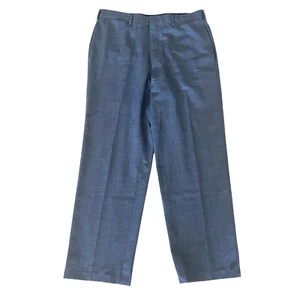 Pantalones de vestir de lana Brooks Brothers para hombre 32x29 gris Glen a cuadros frente plano hechos en EE. UU. - Imagen 1 de 5