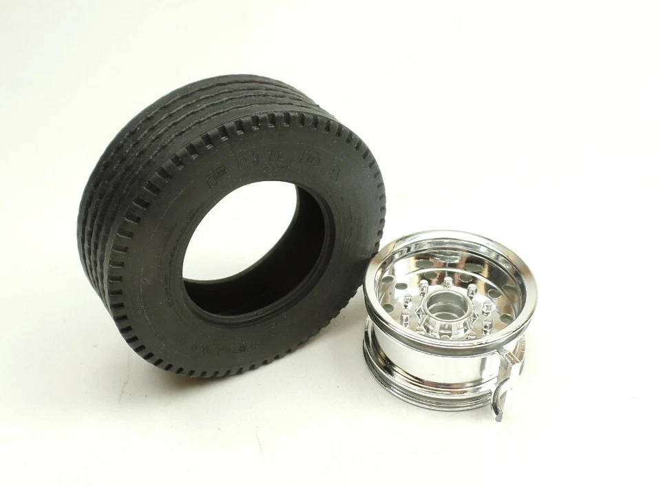 Carson Veroma 1:14 Koffer Auflieger 2 Ersatzteil Ersatzrad + Felge 1 Stück CA1® - Bild 1 von 1