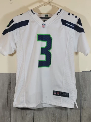 Seattle Seahawks Jersey Mens Medium Russel Wilson #3 White Nike on Field NFL Cover