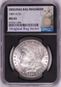 1901-O Morgan Silver Dollar | NGC MS63 | Original Bag Fragment Holder | PQ - Picture 1 of 2