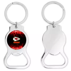 Kansas City Chiefs Bottle Opener Keychain Round - Picture 1 of 1