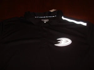 NWT ANAHEIM DUCKS FANATICS PRO PERFORMANCE SS GOLF POLO SHIRT BLACK XXL  - Imagen 1 de 7