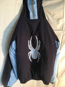 Spyder jacket with hood - kids size 16 (two tone blue with logo on back) - Picture 1 of 6