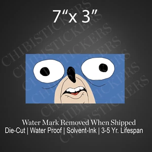 Funny Ugly Sonic Hedgehog Blue Car Bumper Peeker Sticker Vinyl Waterproof - Picture 1 of 2