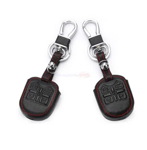 Funda protectora para llave de coche de cuero PU con 5 botones negra para Ford Mustang - Imagen 1 de 8