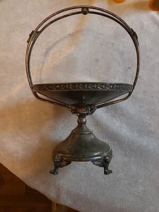 Antiker viktorianischer Pairpoint Silber Teller Braut Korb Vierfachteller sehr schön - Bild 1 von 5