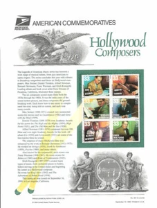 #581 33c Hollywood Composers #3339-3344a - USPS Stamp Panel - Picture 1 of 1