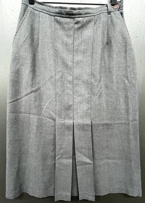 Falda Liz Baker Vintage 12 Gris Línea A Bolsillos Plisados Preppy Clásica Academia Foto 1 de 4