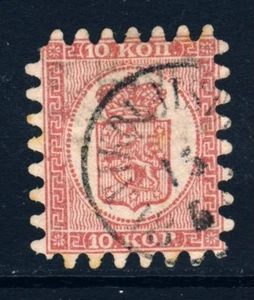 FINLANDIA 1866 40 penna rosa su rosa pallida roulette 7,5 tipo II carta tessuta SG 41 FU - Foto 1 di 2